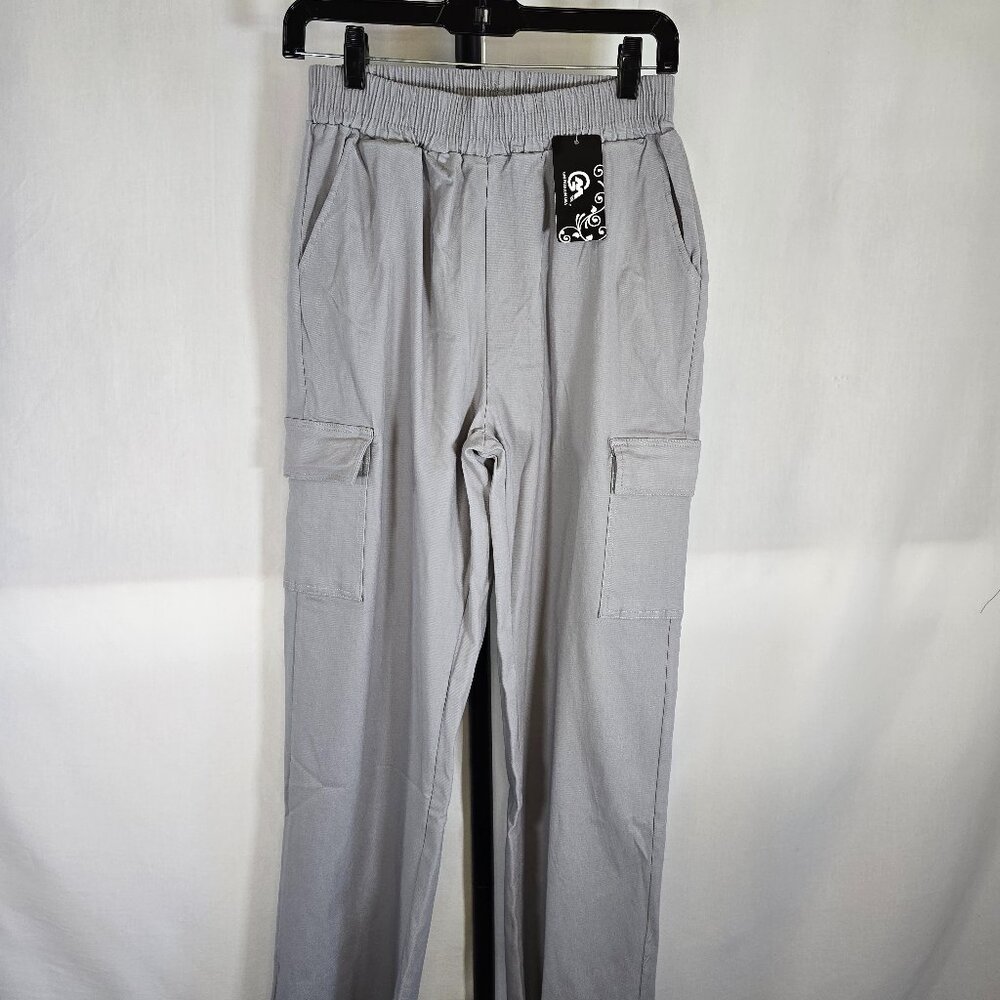 Gray Stretchy Cargo Pants